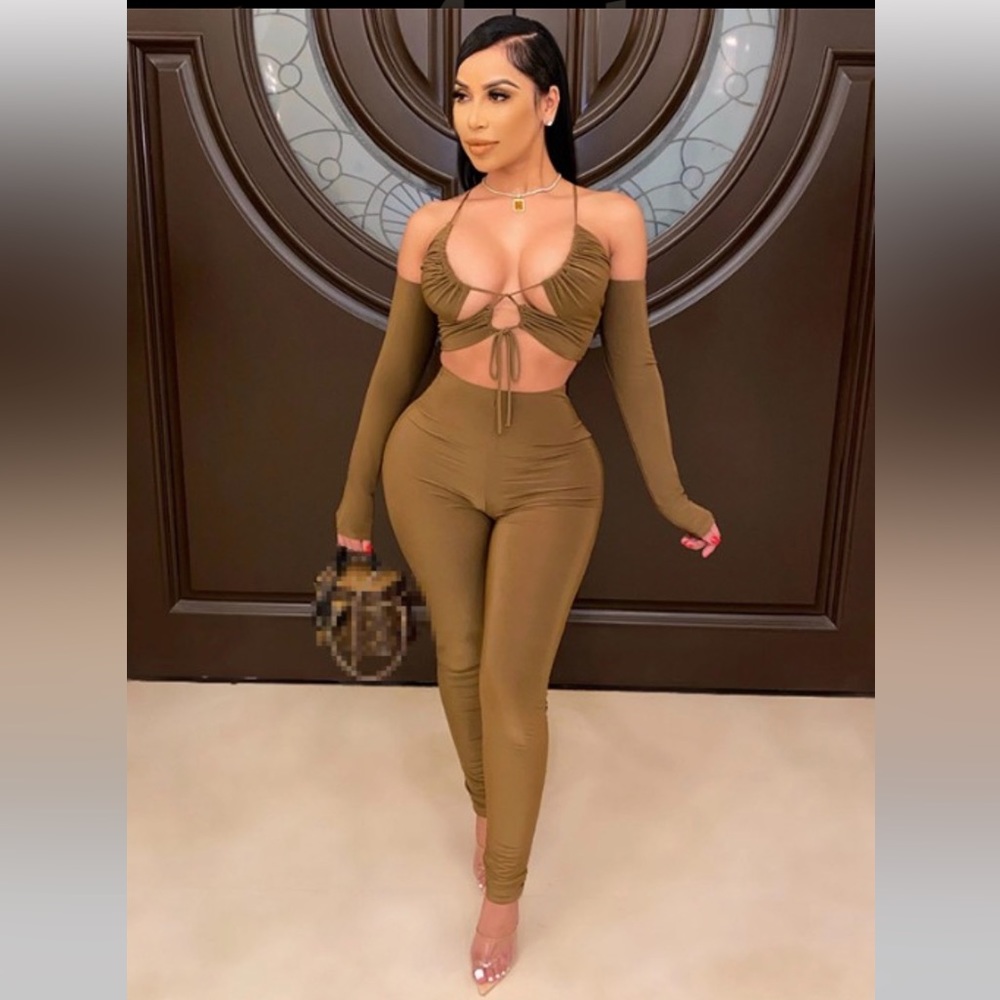 Sexy Backless Skinny Two Piece Pants Set